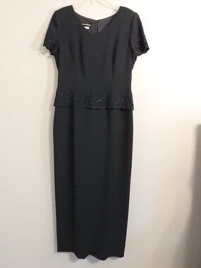 Donna Morgan Navy Evening Dress with Sequins - Size 8